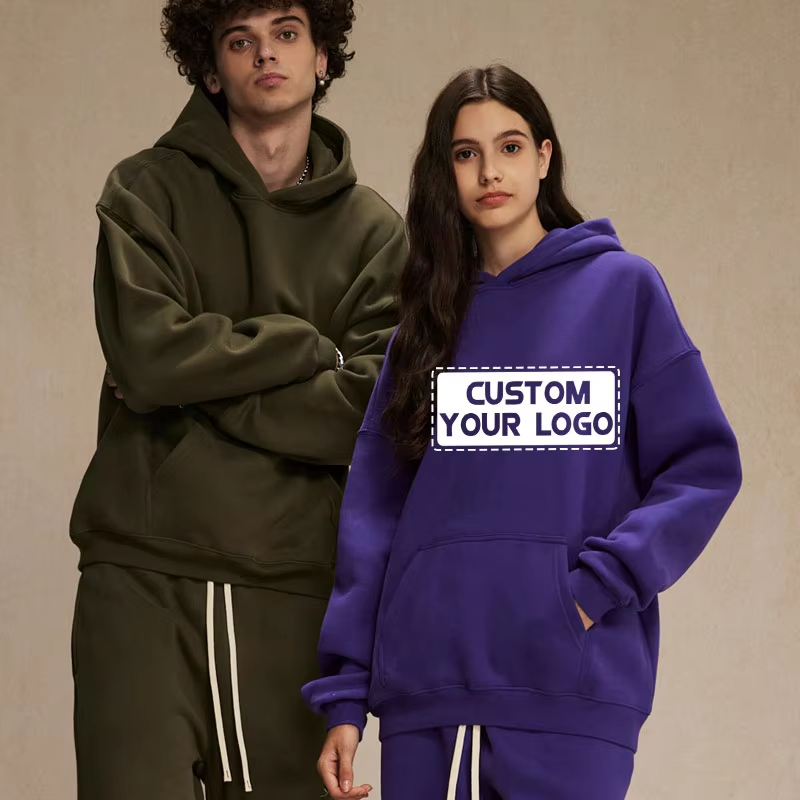 OEM/ODM Custom Men's Hoodies 100% Cotton 500gsm Oversized Hoodie For Men Plus Size Unisex Hoody Pullover Sweatshirt Print Logo