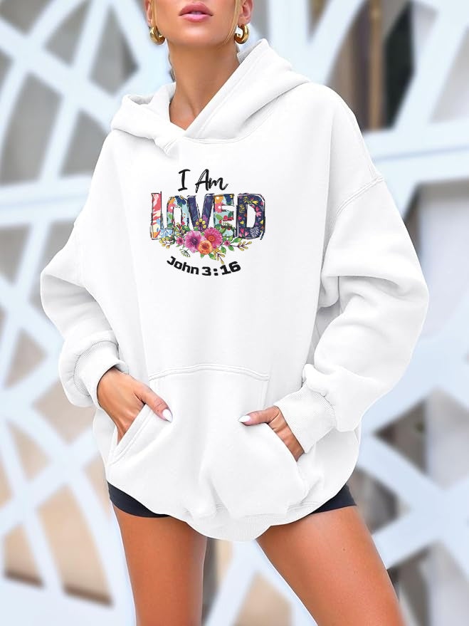 LOVED Cotton Hooded Collar Pullover Sweatshirts Casual Long Sleeve Shirts