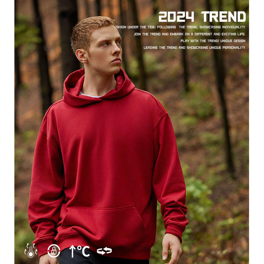 Custom LOGO Men Women 2024 Casual Cotton Hooded Collar Hoodies Pullover Sweatshirts Casual Long Sleeve Shirts 450G Thickness