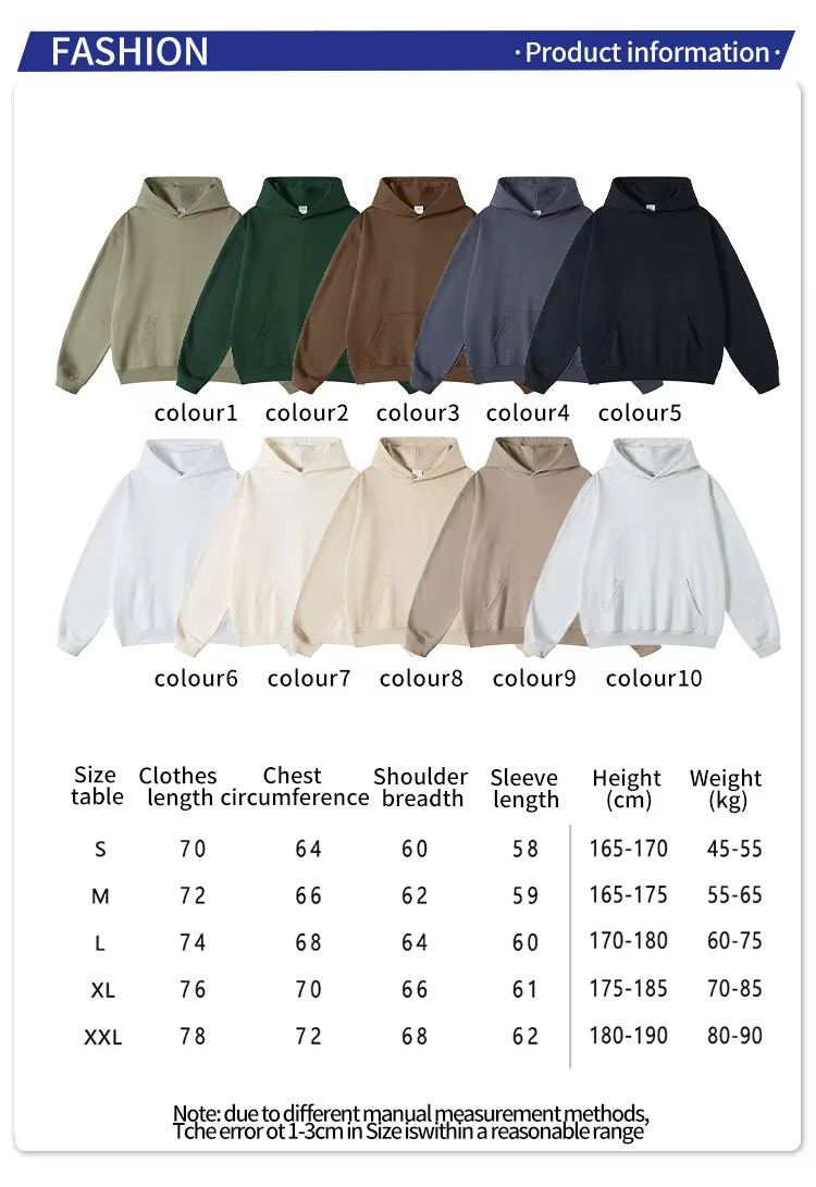 Unisex Oversize Hoodies Custom Logo Men's Solid Color Hoodies Cotton Comfortable Fashion Men Hoodies