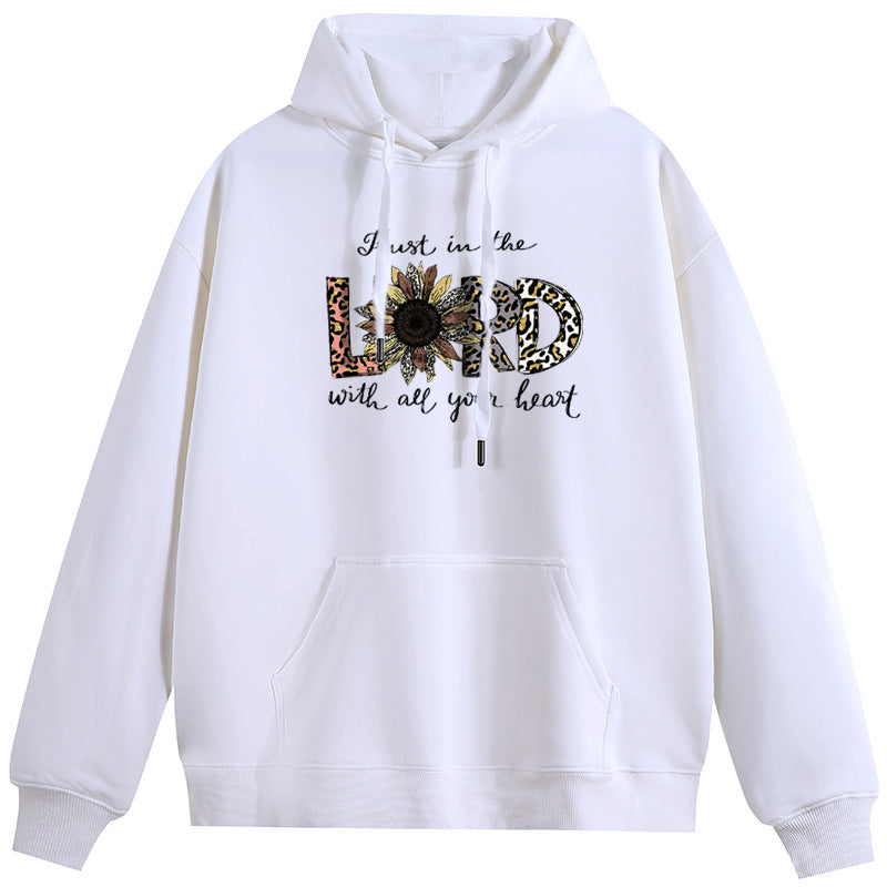 LORD Cotton Plush Hooded Collar Drawstring Hoodies Pullover Sweatshirts Casual Long Sleeve Shirts