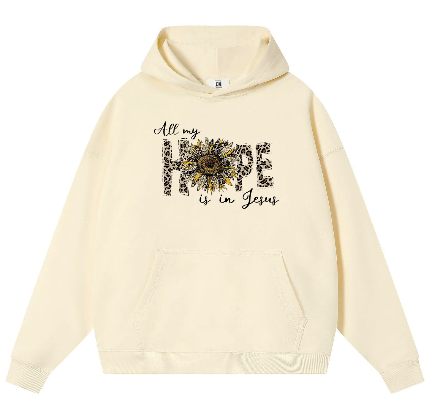 Sunflower of hope Cotton Hooded Collar Pullover Sweatshirts Casual Long Sleeve Shirts