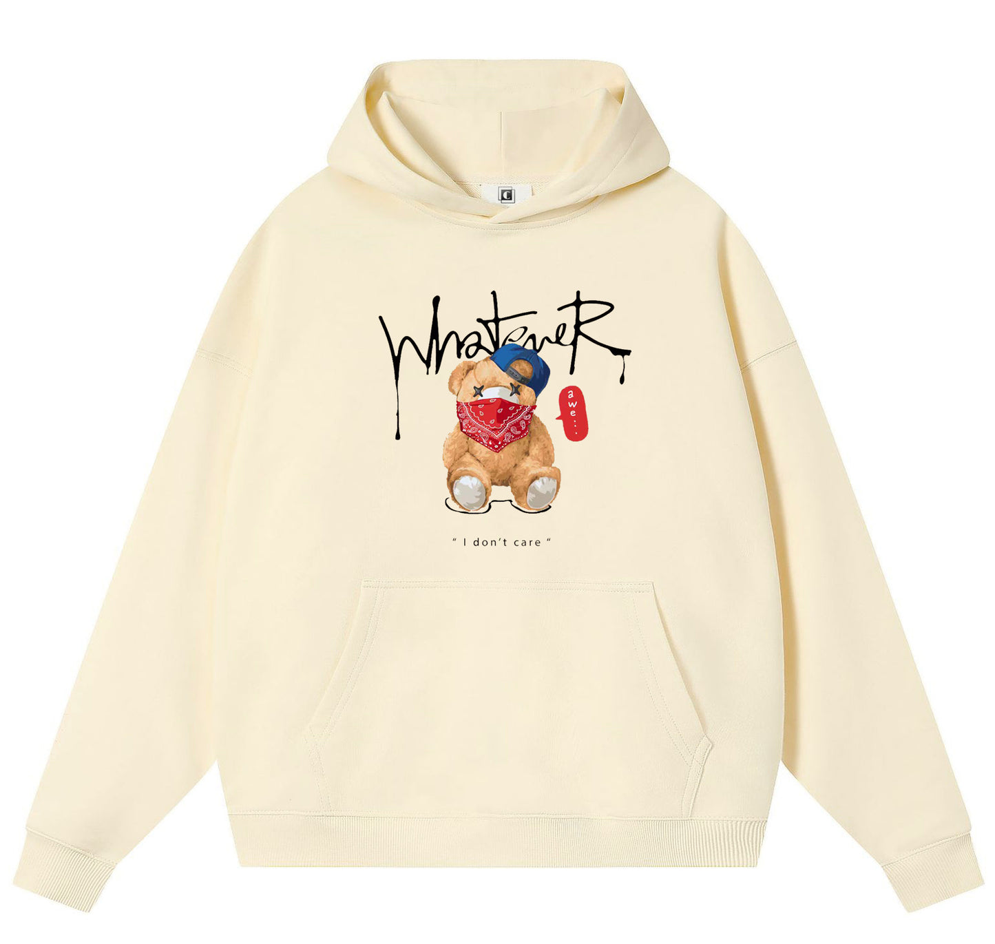 Masked Bear Cotton Hooded Collar Pullover Sweatshirts Casual Long Sleeve Shirts