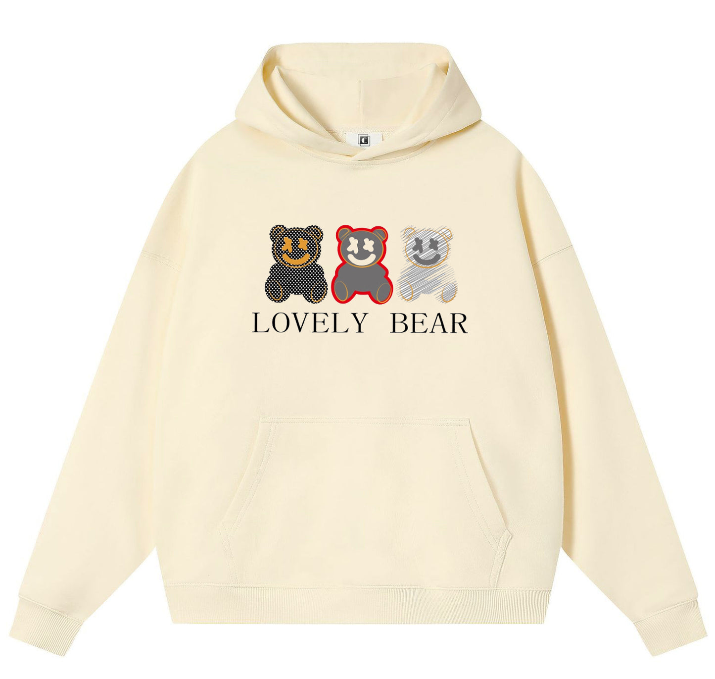 Lovely  Bear Cotton Hooded Collar Pullover Sweatshirts Casual Long Sleeve Shirts