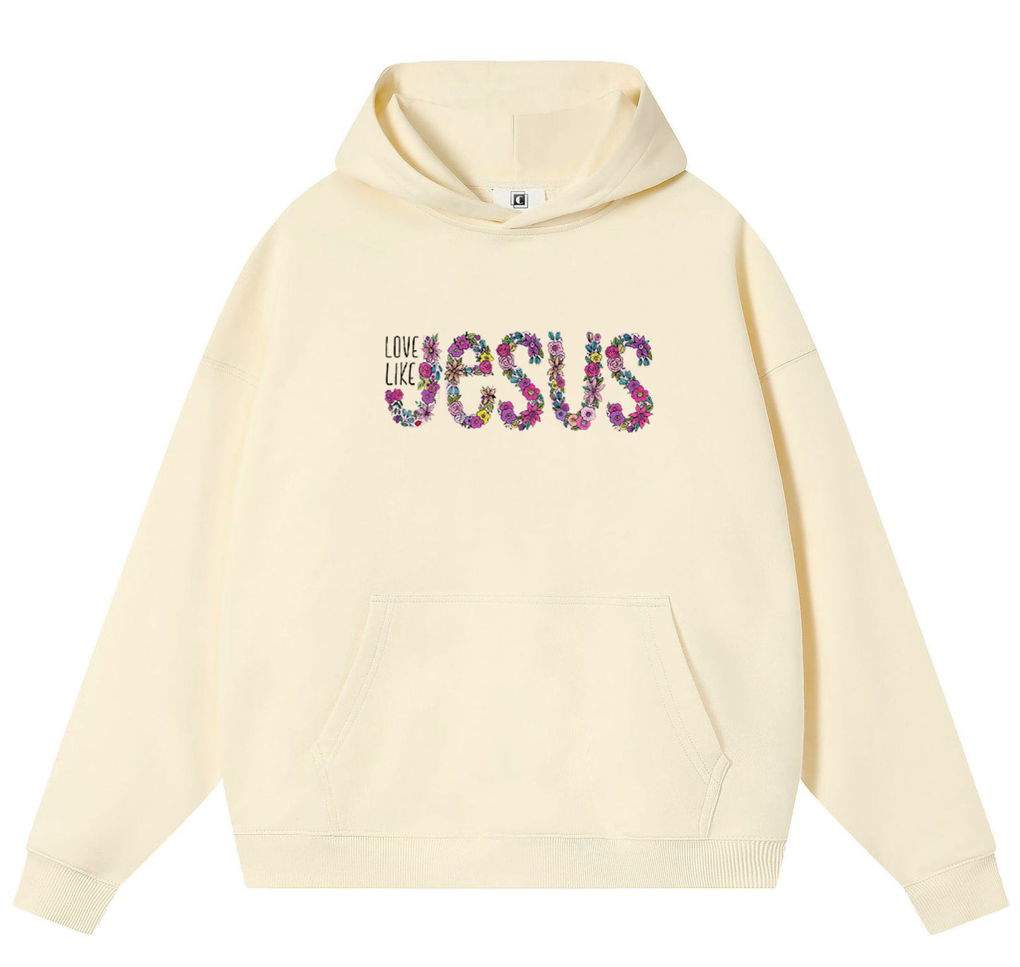 JESUS Cotton Hooded Collar Pullover Sweatshirts Casual Long Sleeve Shirts