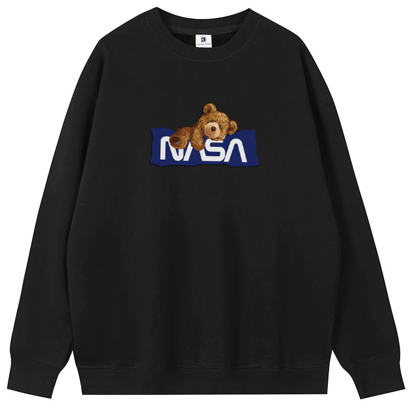 Cute Nasabear Soft Cotton with Fleece Long Sleeve Hoodies Crew Neck Couple Gifts