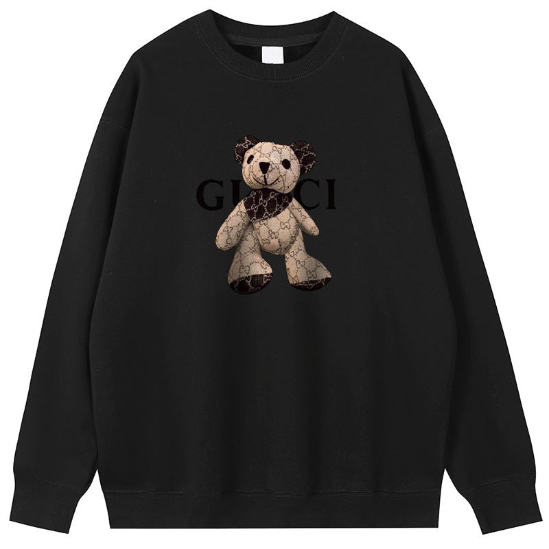 GUCCI  bear Cotton Crew Neck Hoodies Fleece Pullover Sweatshirts