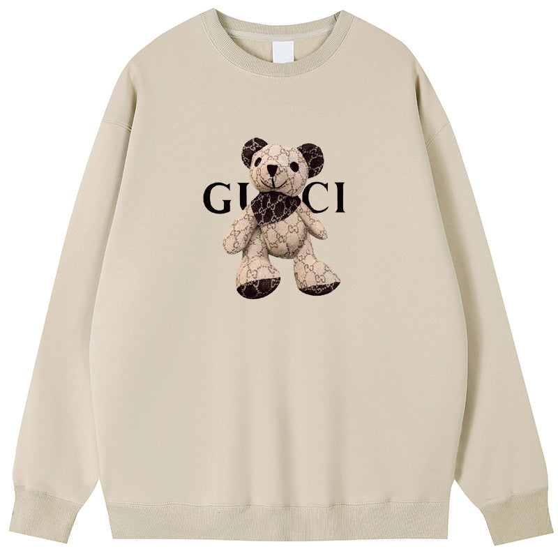 GUCCI  bear Cotton Crew Neck Hoodies Fleece Pullover Sweatshirts