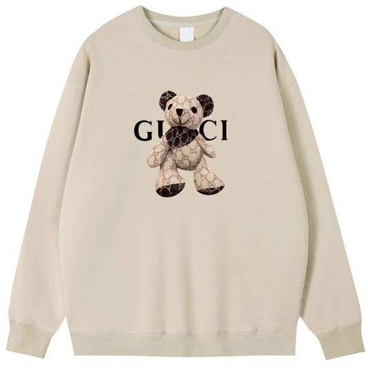 GUCCI  bear Cotton Crew Neck Hoodies Fleece Pullover Sweatshirts