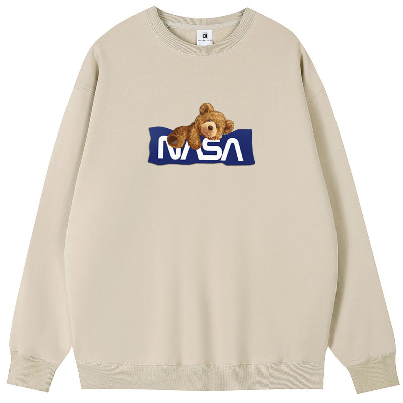 Cute Nasabear Soft Cotton with Fleece Long Sleeve Hoodies Crew Neck Couple Gifts