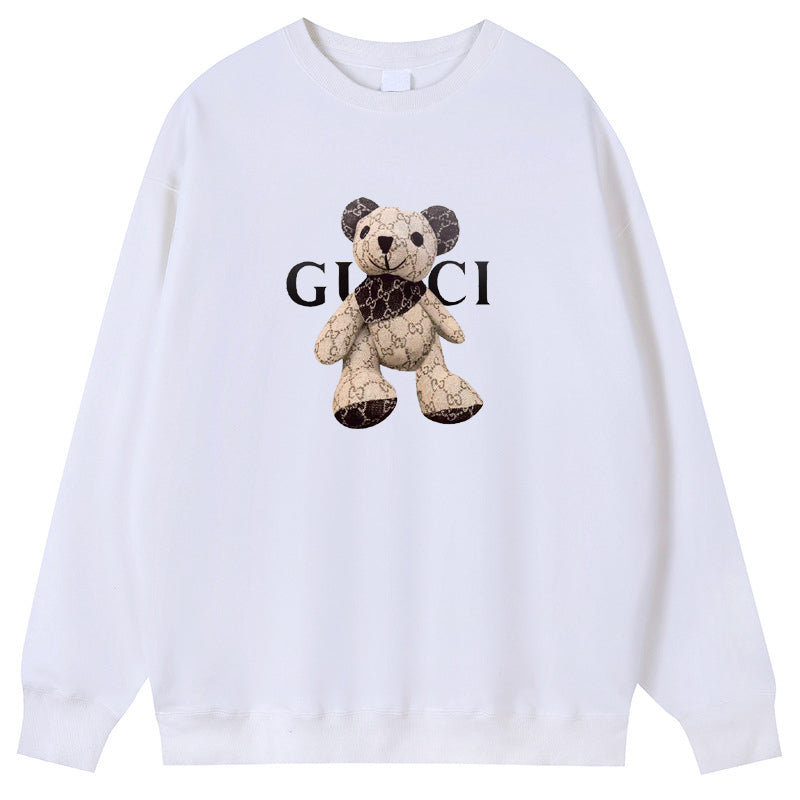 GUCCI  bear Cotton Crew Neck Hoodies Fleece Pullover Sweatshirts