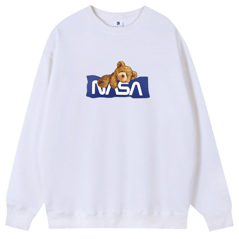 Cute Nasabear Soft Cotton with Fleece Long Sleeve Hoodies Crew Neck Couple Gifts