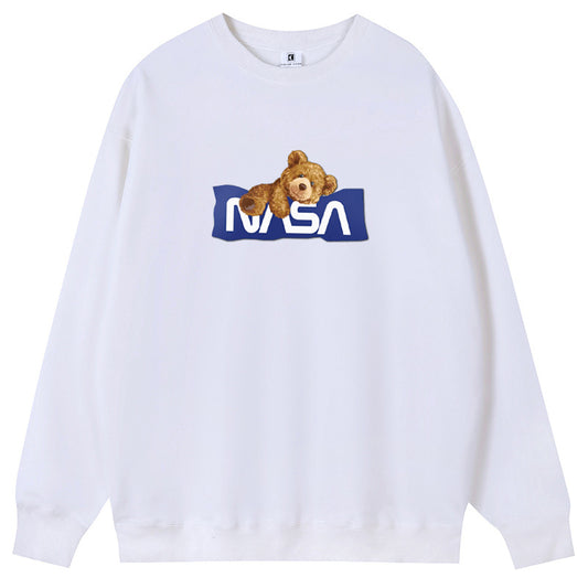 Cute Nasabear Soft Cotton with Fleece Long Sleeve Hoodies Crew Neck Couple Gifts