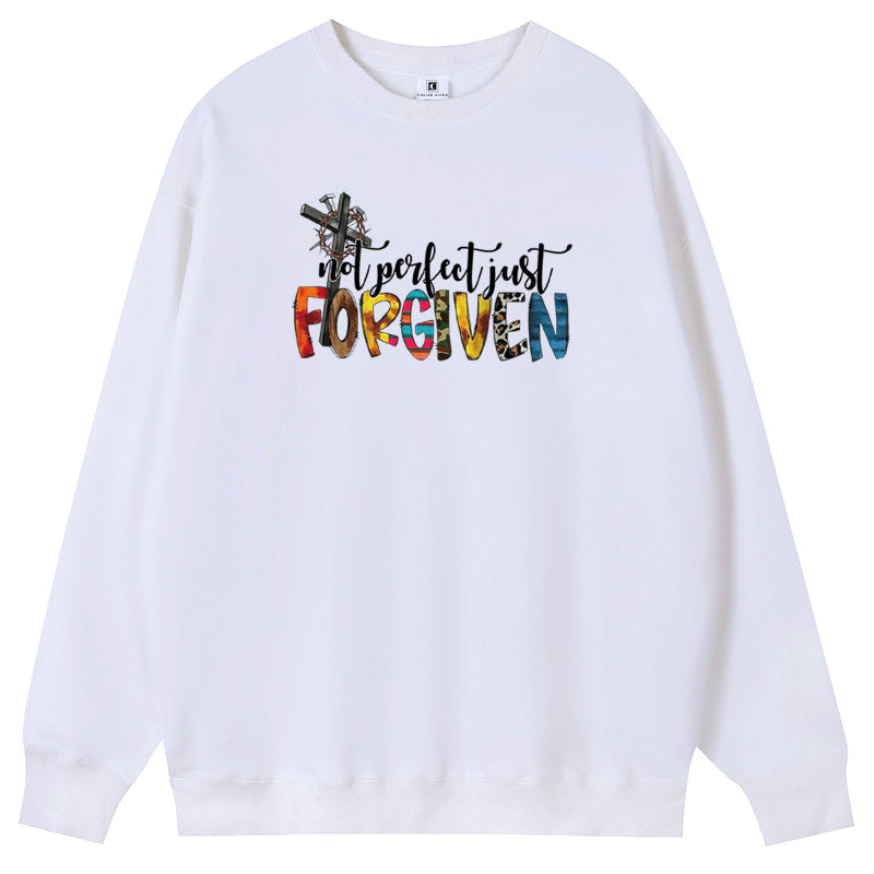 FORGIVEN Combed Cotton with Fleece Unisex Hoodies Crew Neck Sweatshirts