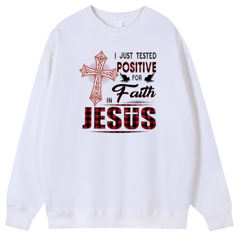 JESUS Cotton Crew Neck Hoodies Fleece Pullover Sweatshirts