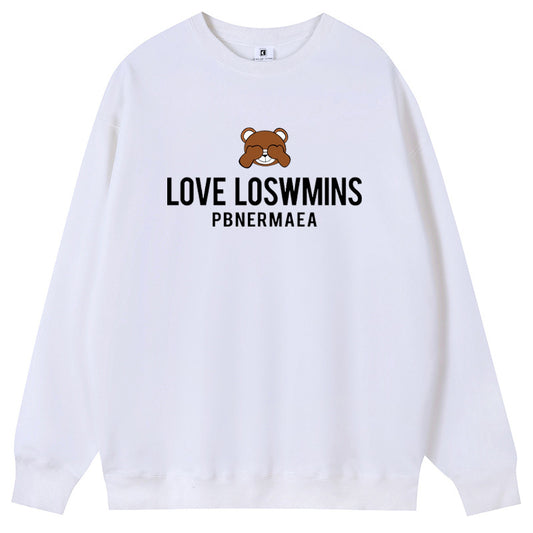 Love Loswmings Unisex Cotton Plush Crew Neck Hoodies Pullover Sweatshirts