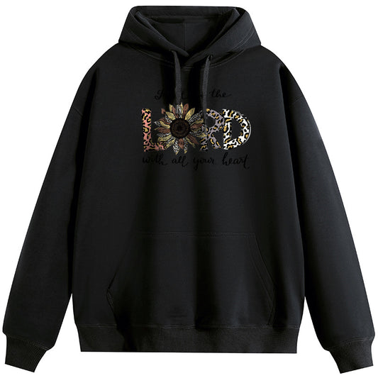 LORD Cotton Plush Hooded Collar Drawstring Hoodies Pullover Sweatshirts Casual Long Sleeve Shirts