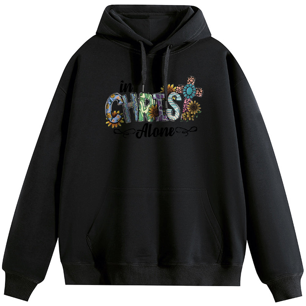 CHRIS Cotton Plush Hooded Collar Drawstring Hoodies Pullover Sweatshirts Casual Long Sleeve Shirts