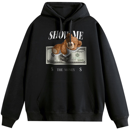 Rich Bear Combed Cotton Pullover Hooded Sweatshirt Couple Hoodies