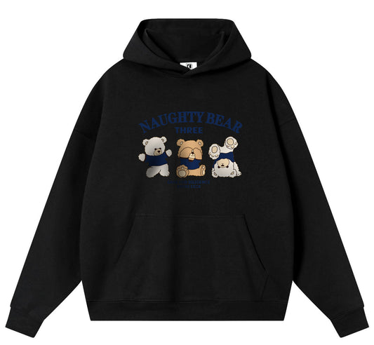 Naughty Bear Cotton Hooded Collar Pullover Sweatshirts Casual Long Sleeve Shirts