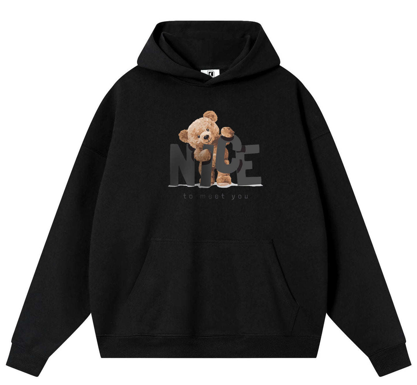 Nice Bear Cotton Hooded Collar Pullover Sweatshirts Casual Long Sleeve Shirts