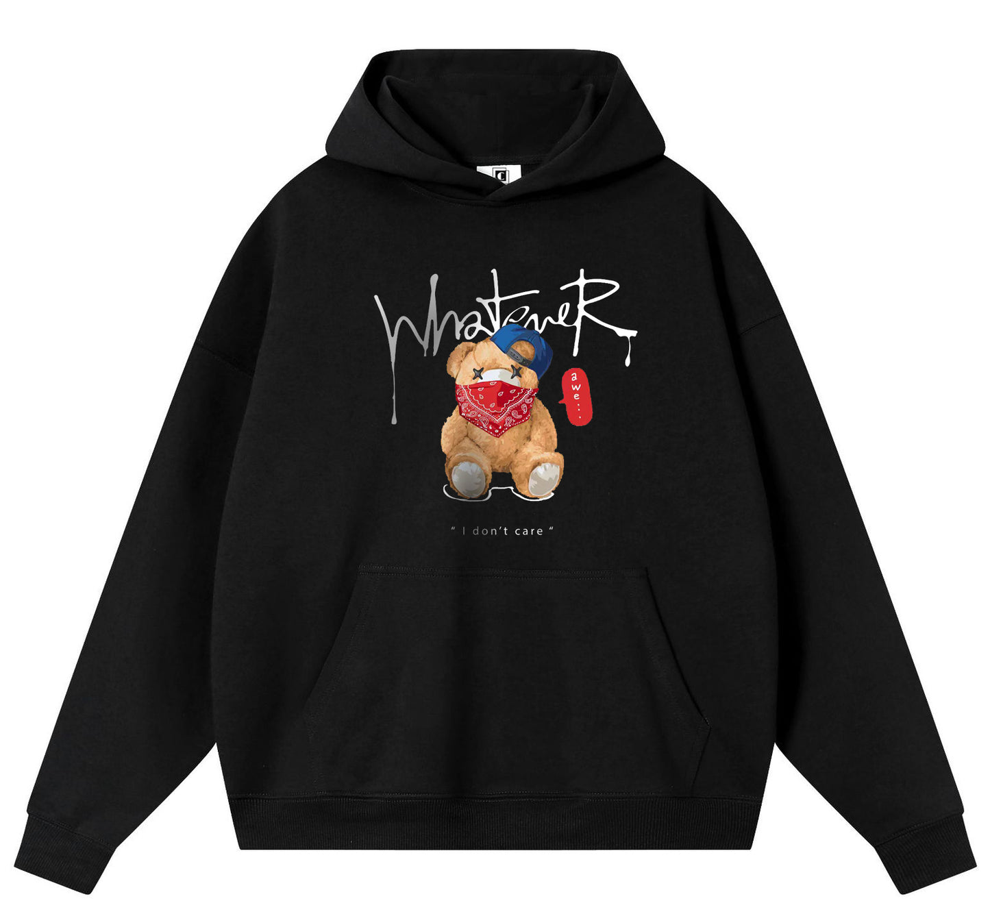 Masked Bear Cotton Hooded Collar Pullover Sweatshirts Casual Long Sleeve Shirts