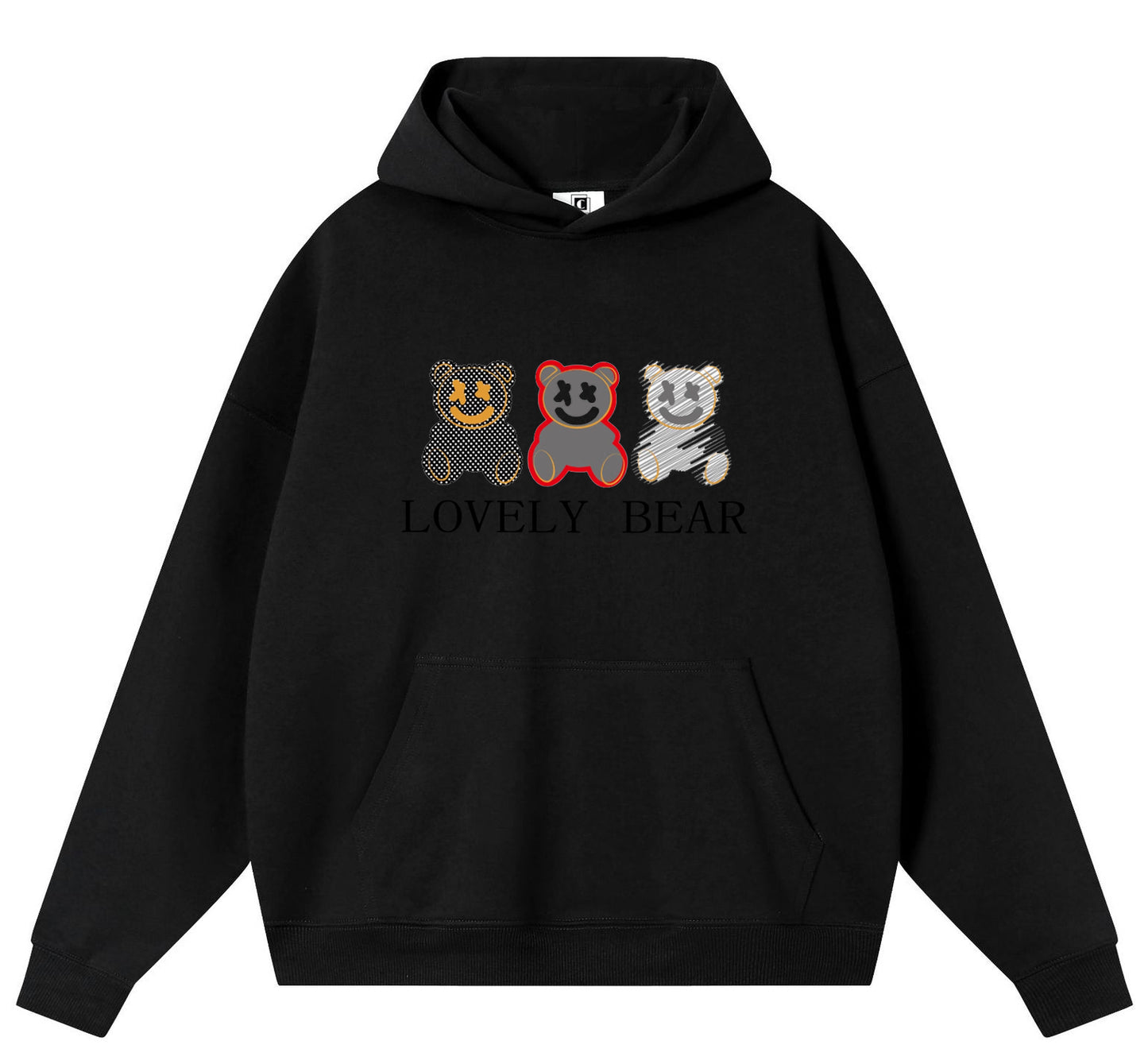 Lovely  Bear Cotton Hooded Collar Pullover Sweatshirts Casual Long Sleeve Shirts