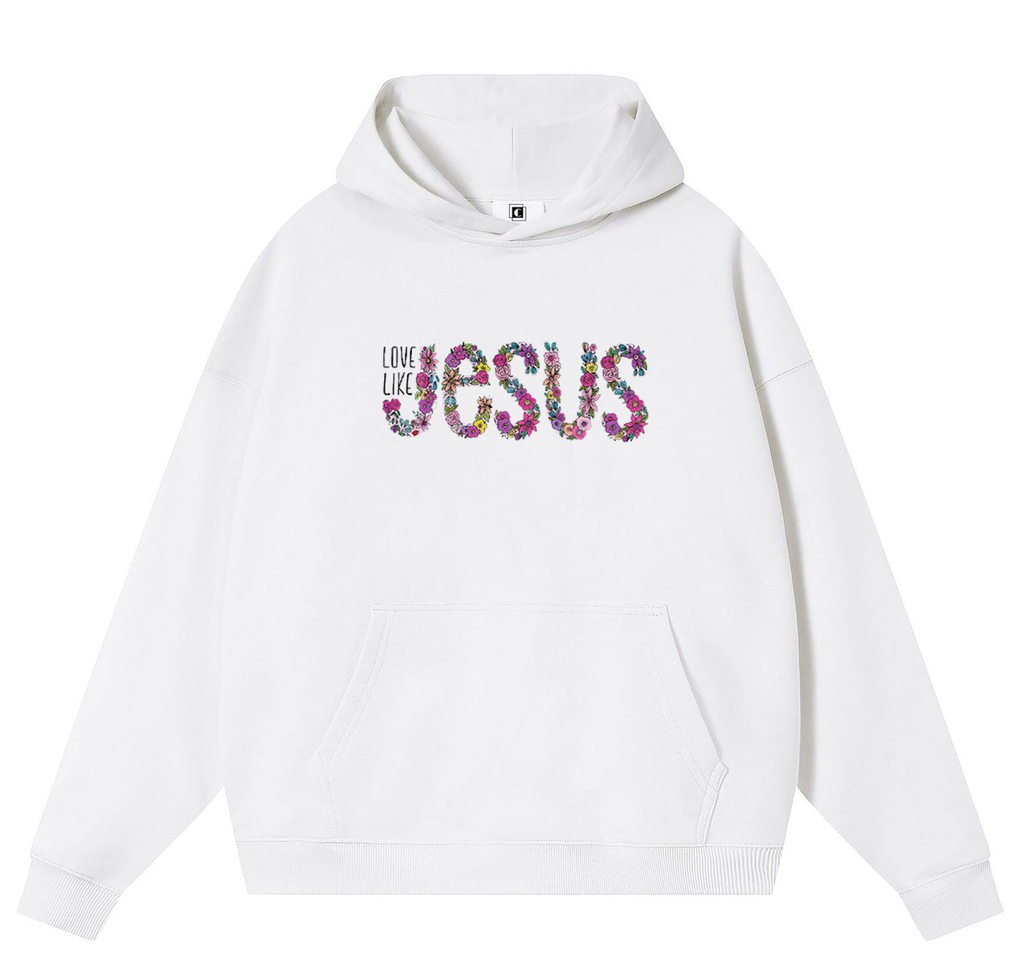 JESUS Cotton Hooded Collar Pullover Sweatshirts Casual Long Sleeve Shirts