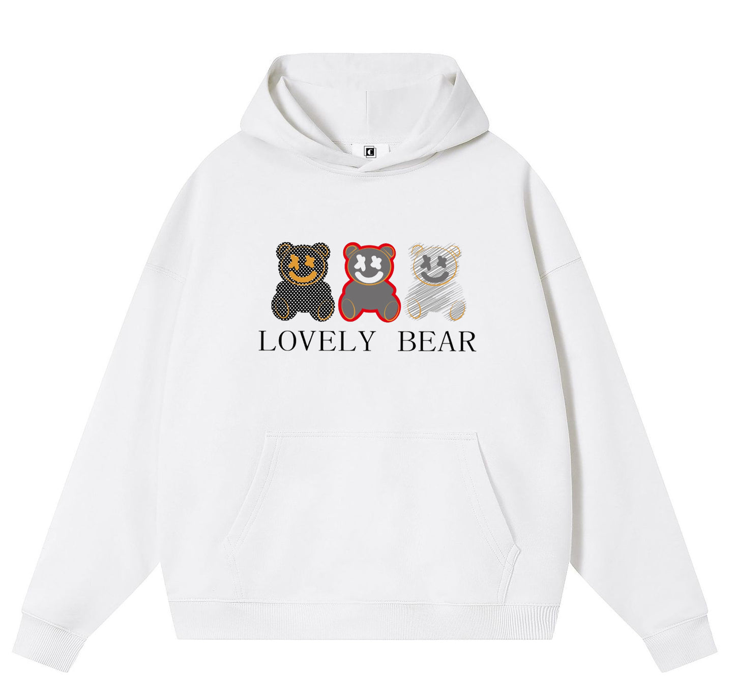 Lovely  Bear Cotton Hooded Collar Pullover Sweatshirts Casual Long Sleeve Shirts