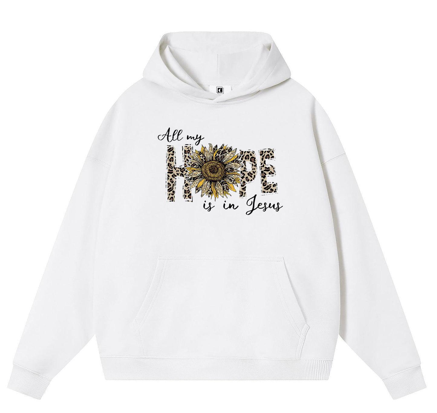 Sunflower of hope Cotton Hooded Collar Pullover Sweatshirts Casual Long Sleeve Shirts