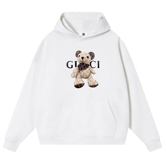 Luxury Bear Cotton Hooded Collar Pullover Sweatshirts Casual Long Sleeve Shirts